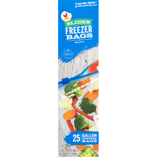 Food Storage Store Brand Freezer Bags, Slider, Gallon hero