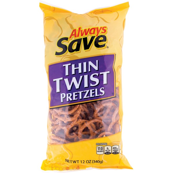 Chips & Pretzels Always Save Thin Twist Pretzels hero