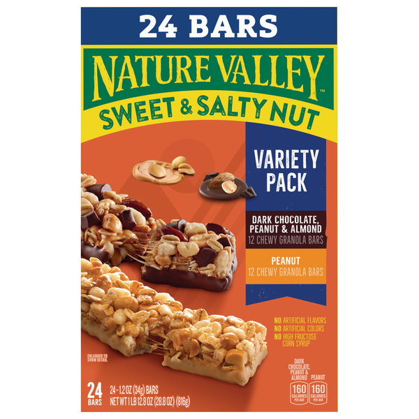 Energy & Granola Bars Nature Valley Bars, Dark Chocolate, Peanut & Almond/Peanut, Variety Pack hero