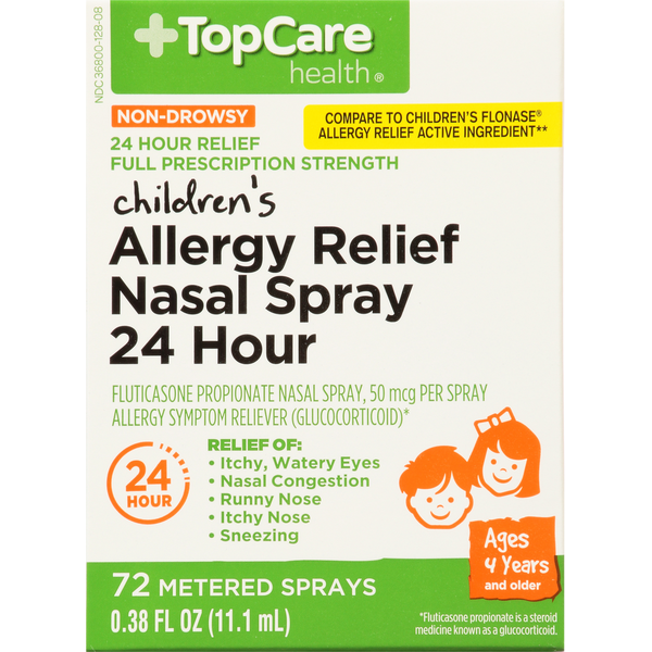 Cold, Flu & Allergy TopCare Allergy Relief Nasal Spray, Non-Drowsy, Full Prescription Strength, Children's hero