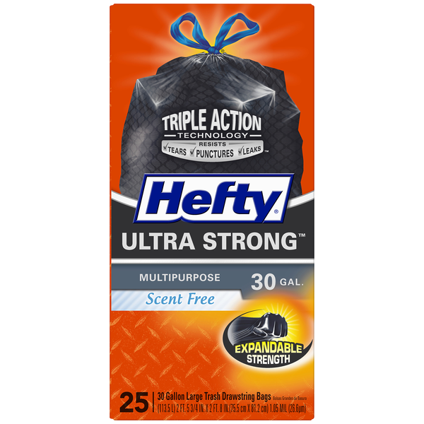 Trash Bags & Liners Hefty Multipurpose Large Trash Drawstring Bags hero