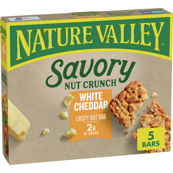 Dips Nature Valley White Cheddar Savory Nut Crunch Bars hero