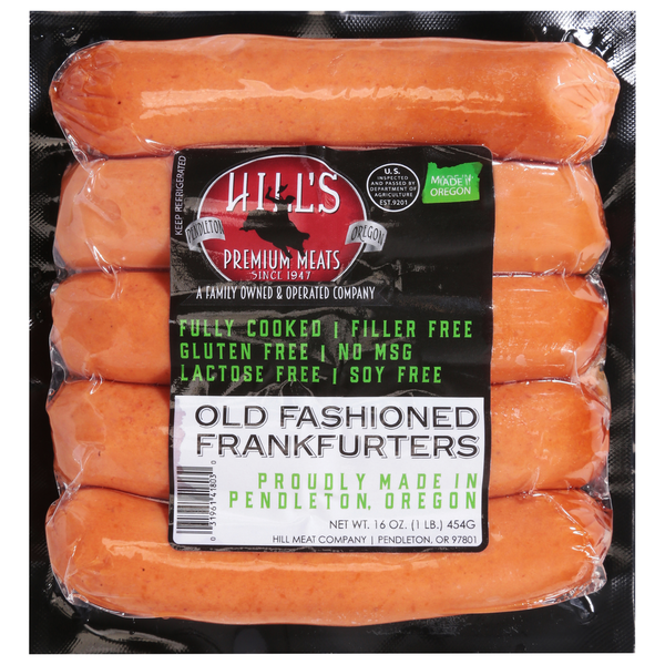 Meat Counter Hills Premium Meats Frankfurters, Old Fashioned hero