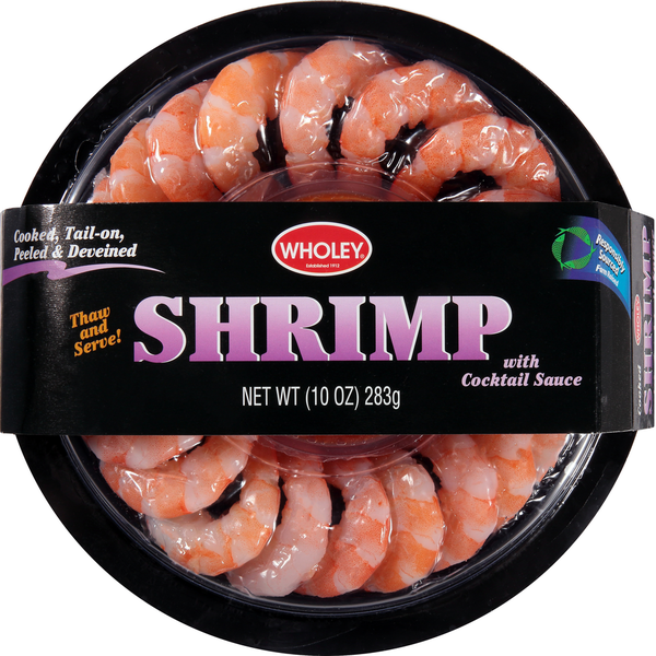 Frozen Meat & Seafood Wholey Shrimp with Cocktail Sauce hero