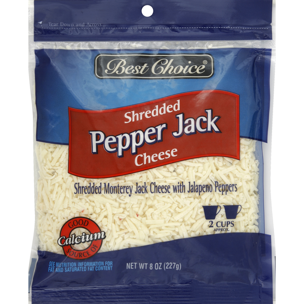 Packaged Cheese Best Choice Shredded Cheese, Pepper Jack hero