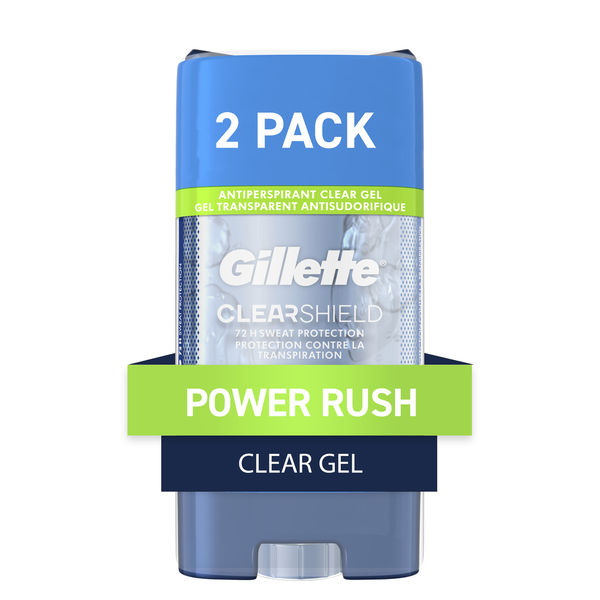 Deodorants Gillette Antiperspirant and Deodorant for Men, Clear Gel, Powder Rush hero