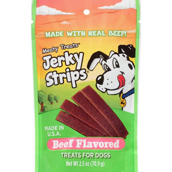 Dog Food & Care Meaty Treats Jerky Strips, Beef Flavored hero