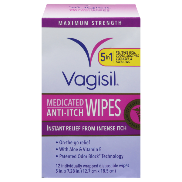 Feminine Care Vagisil Wipes, Medicated, Maximum Strength, Anti-Itch hero