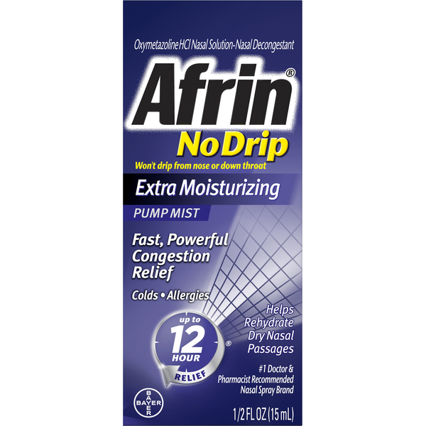 Cough & Cold Medicine Afrin Nasal Decongestant, Extra Moisturizing, Pump Mist hero