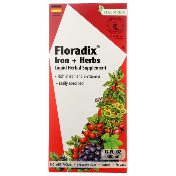 Vitamins & Supplements Floradix Iron + Herbs Liquid Herbal Supplement hero