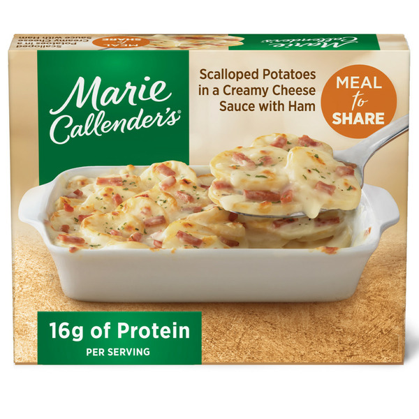 Frozen Meals Marie Callender's Scalloped Potatoes, Creamy Cheese Sauce With Ham, Frozen Meal hero