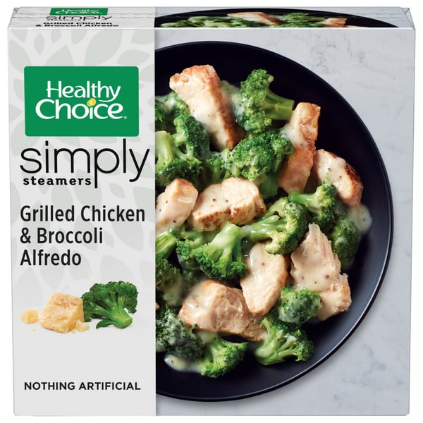 Meals Healthy Choice Simply Steamers Grilled Chicken & Broccoli Alfredo, Frozen Meal hero