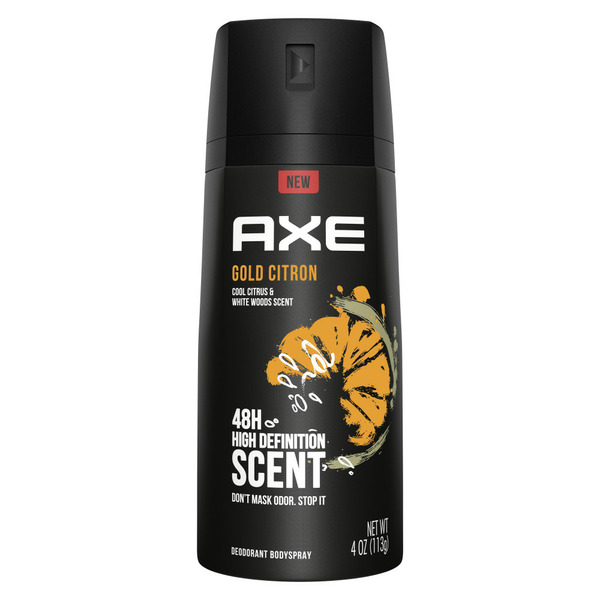 Beauty AXE Dual Action Body Spray Deodorant Gold Citron hero