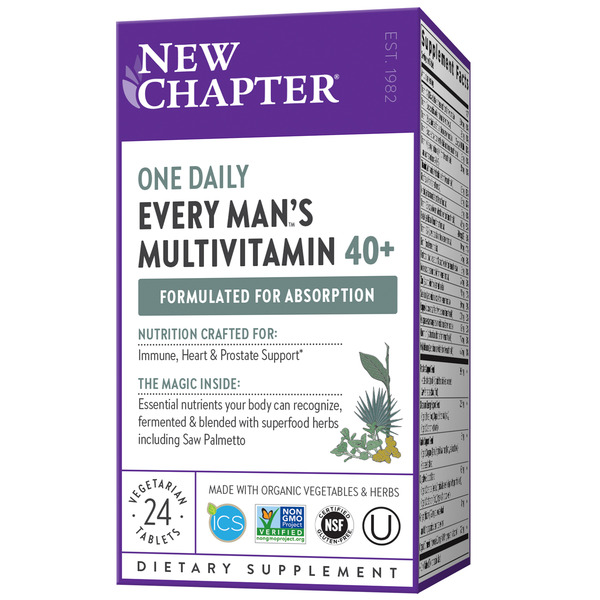 Vitamins & Supplements New Chapter Every Man's One Daily 40+ Multi, Immune, Heart, Prostate Support hero