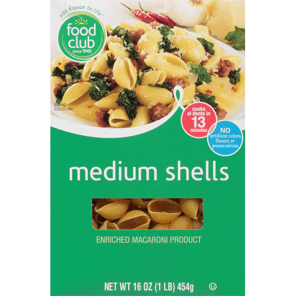 Fresh Pasta Food Club Medium Shells hero