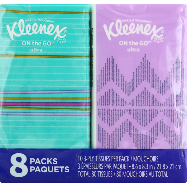 Paper Goods and Plastic Kleenex On-the-Go Facial Tissues 3 Ply hero