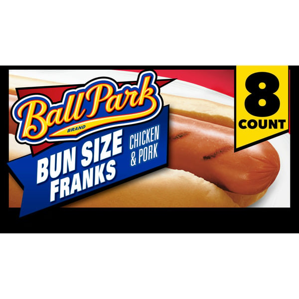 Hot Dogs & Sausage Ball Park Bun Size Classic Hot Dogs, Easy Peel Package hero