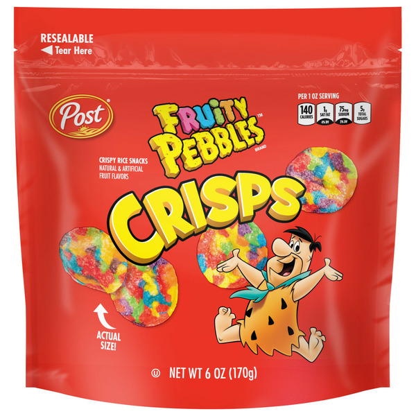 Cereal Post Fruity Pebbles Crisps Portable Breakfast Cereal Snack, Kids Snacks, Gluten Free hero