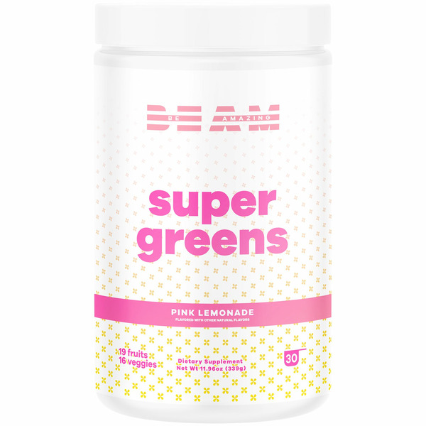 You Can BEAM Super Greens Powder with Prebiotic Fiber Pink Lemonade hero