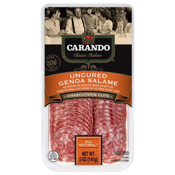 Carando Genoa Salame, Uncured, Charcuterie Cuts hero