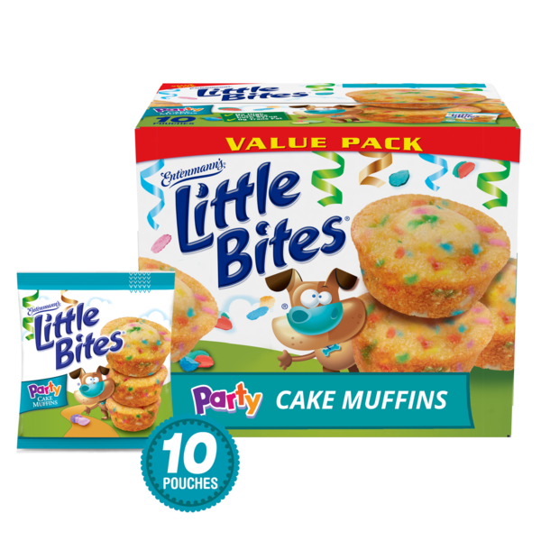 Cookies & Cakes Entenmann's Little Bites, 10 packs, Party Cake Mini Muffins hero