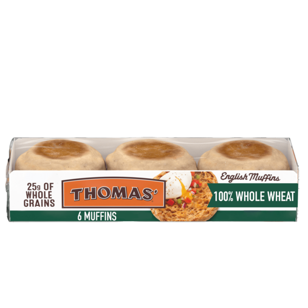 Breakfast Bakery Thomas’ 6 count, Whole Wheat English Muffins hero