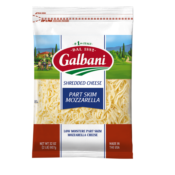 Packaged Cheese Galbani Part Skim Mozzarella Shredded Cheese hero