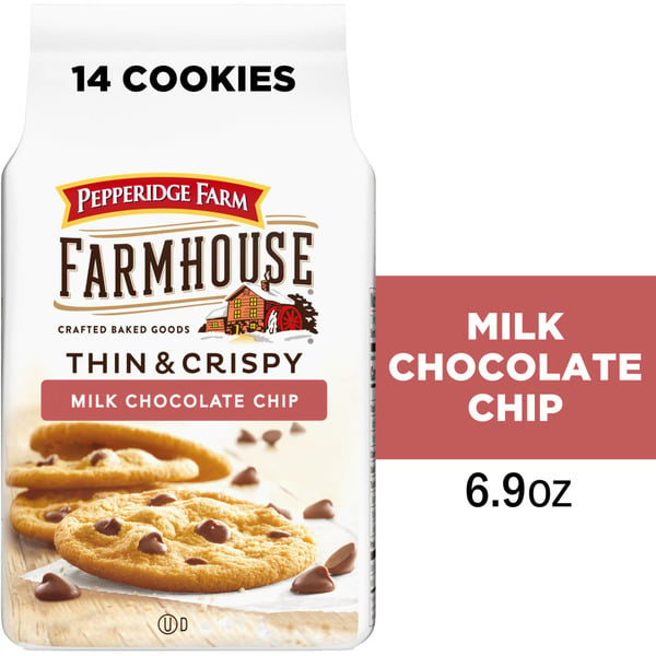 Cookies & Cakes Pepperidge Farm Farmhouse Thin and Crispy Milk Chocolate Chip Cookies hero