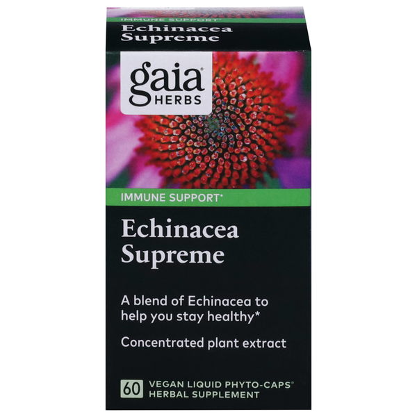 Mushrooms, Herbs & Tinctures Gaia Herbs Echinacea Supreme, Immune Support, Vegan Liquid Phyto-Caps hero