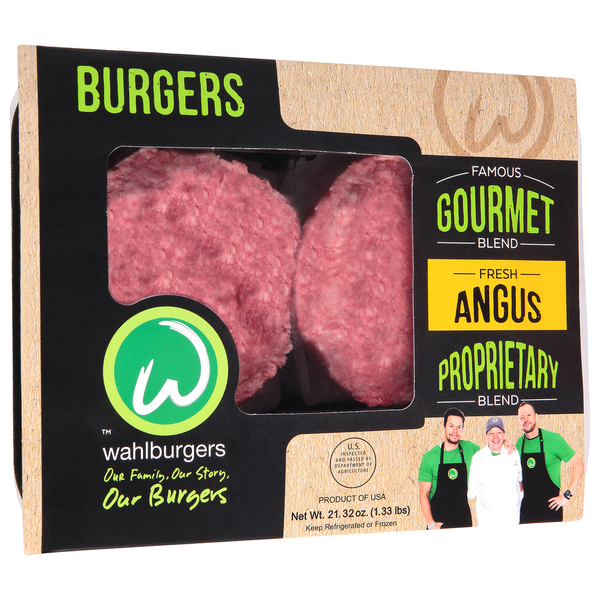 Meat Counter Wahlburgers Burgers, Famous Gourmet Blend, Fresh Angus hero