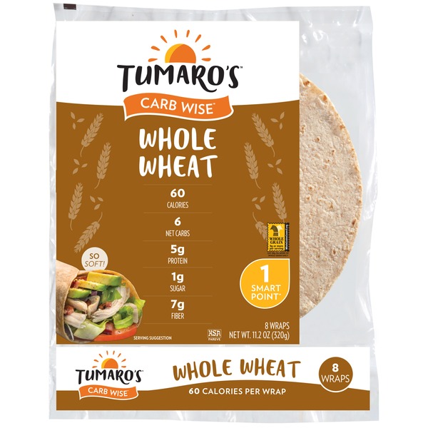 Tortillas & Flat Bread Tumaro's Whole Wheat Carb Wise Wraps hero