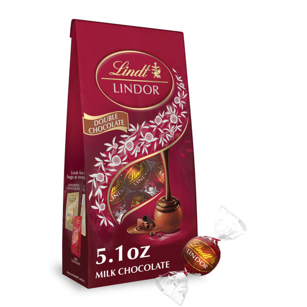 Lindt Lindor Double Chocolate Milk Chocolate Candy Truffles hero