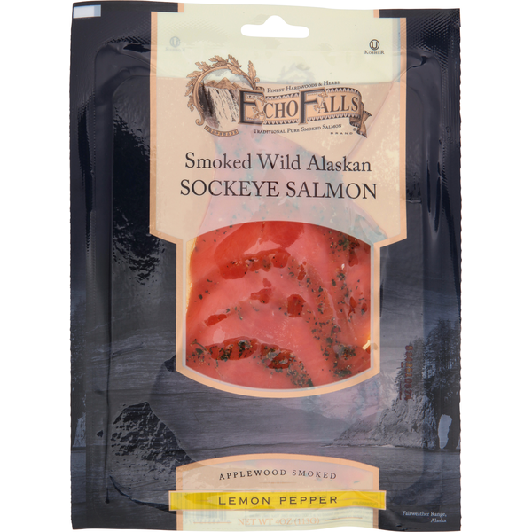 Packaged Seafood Echo Falls Sockeye Salmon, Lemon Pepper, Smoked Wild Alaskan hero