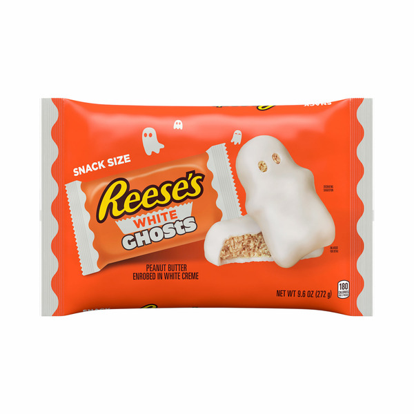 Candy & Chocolate Reese's White Creme Snack Size Peanut Butter Ghosts Halloween Candy hero