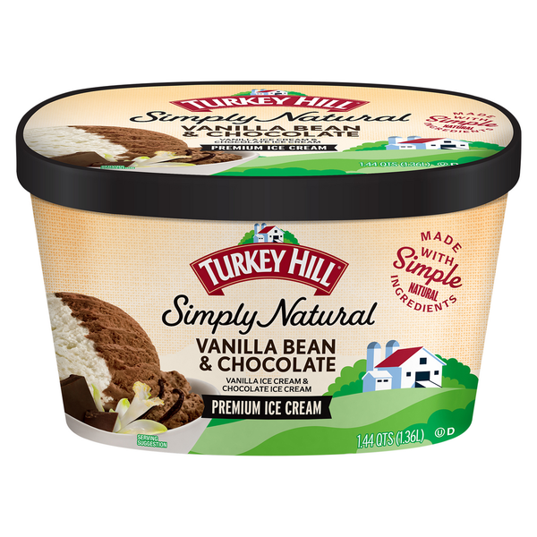 Ice Cream & Ice Turkey Hill Ice Cream, Premium, Vanilla Bean & Chocolate hero