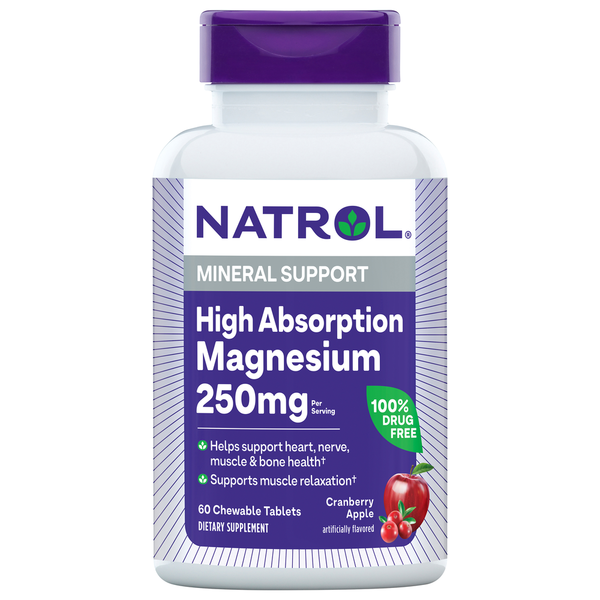 Vitamins & Supplements Natrol Magnesium, High Absorption, 250 Mg, Tablets hero