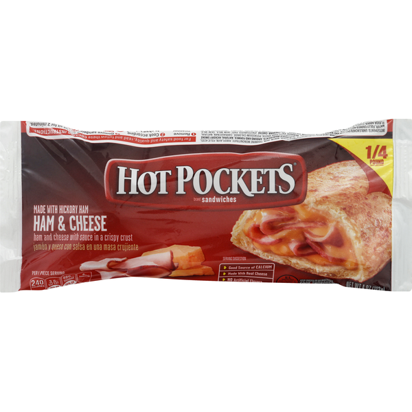 Prepared Meals Hot Pockets Sandwiches, Ham & Cheese hero