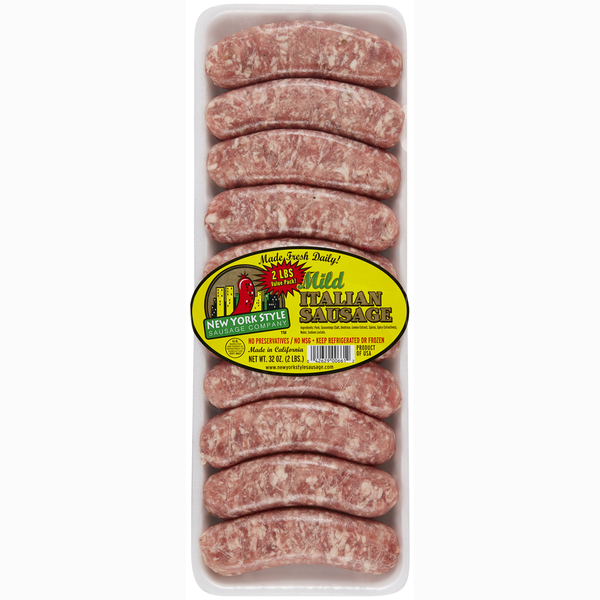 Hot Dogs, Bacon & Sausage New York Style Sausage Co Mild Italian Sausage, Value Pack hero