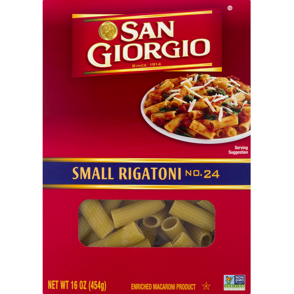 Dry Pasta San Giorgio Small Rigatoni, No. 24 hero