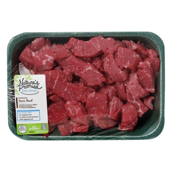 Fresh Beef, Lamb, Veal Nature's Promise Free From Boneless Stew Beef Choice Angus Beef hero