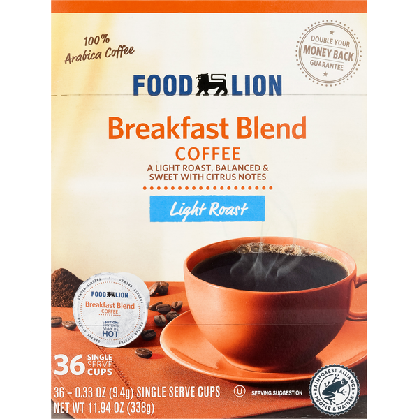 Coffee Food Lion Breakfast Blend Coffee Single Serve Cups hero