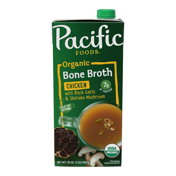 Pacific Foods Chicken Bone Broth With Black Garlic and Shiitake Mushroom hero