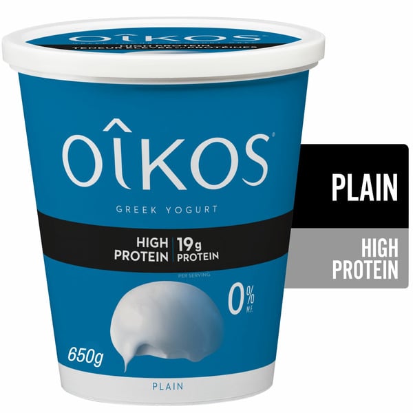 Yogurt Oikos Fat Free Greek Yogurt, High Protein, Plain, 0% M.F. hero