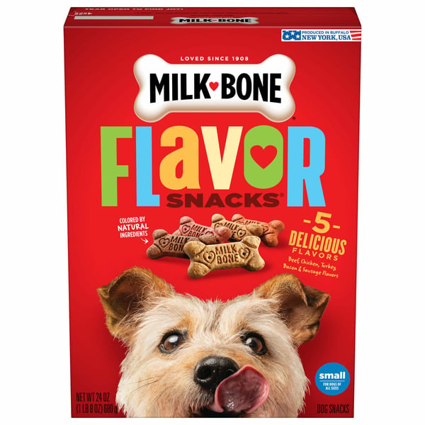 Dog Food & Care Milk-Bone Flavor Snacks Beef, Turkey, Chicken, Bacon, Sausage hero