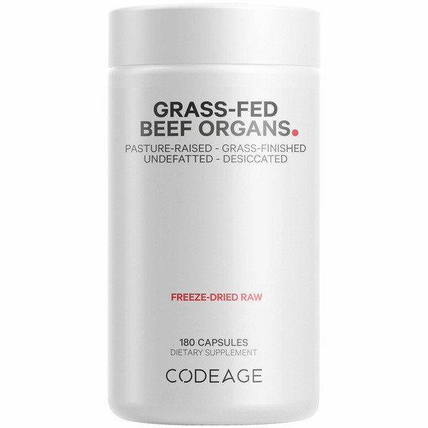 Codeage Beef Organs, Grass-Fed, Freeze-Dried, Non-Defatted, Desiccated Glandular Supplem hero