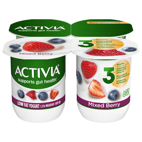 Yogurt Activia Mixed Berry Lowfat, Probiotic Yogurt Cups hero