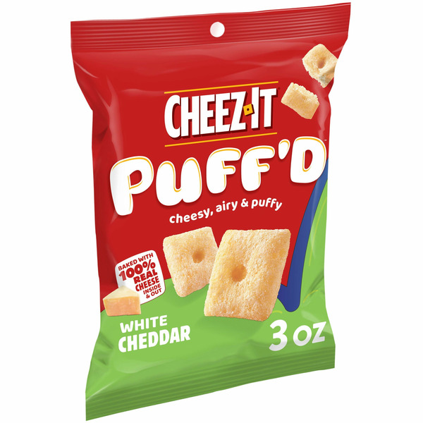 Specialty Cheeses Cheez-It Puff'd Cheesy Baked Snacks, Puffed Snack Crackers, Kids Snacks, White Cheddar hero