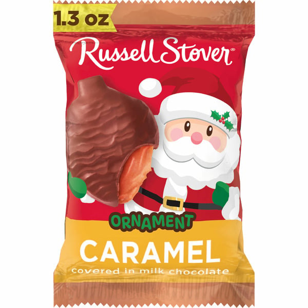 Candy & Chocolate Russell Stover Christmas Milk Chocolate Caramel Ornament, 1.3 oz. hero