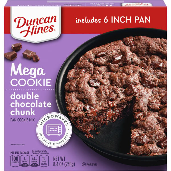 Baking Supplies & Decor Duncan Hines Mega Cookie Double Chocolate Chunk Pan Cookie Mix hero