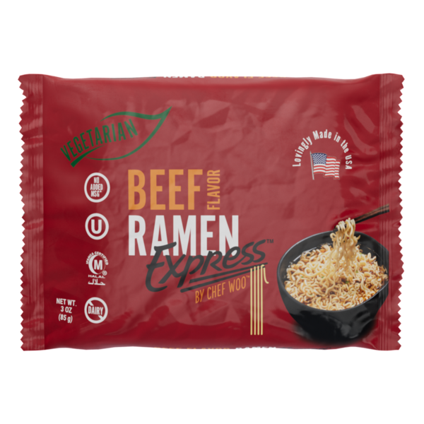 RAMEN EXPRESS by Chef Woo  Beef Ramen Noodle Pack by Chef Woo, No MSG, Halal hero